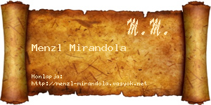 Menzl Mirandola névjegykártya